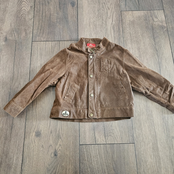 Baratin Paris Kids Brown Leather Jacket Size 4